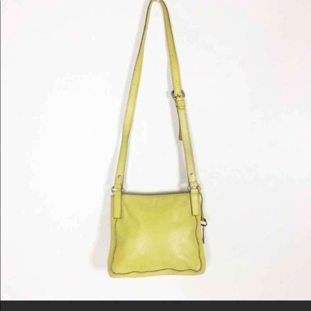 Fossil Yellow Leather Crossbody Purse